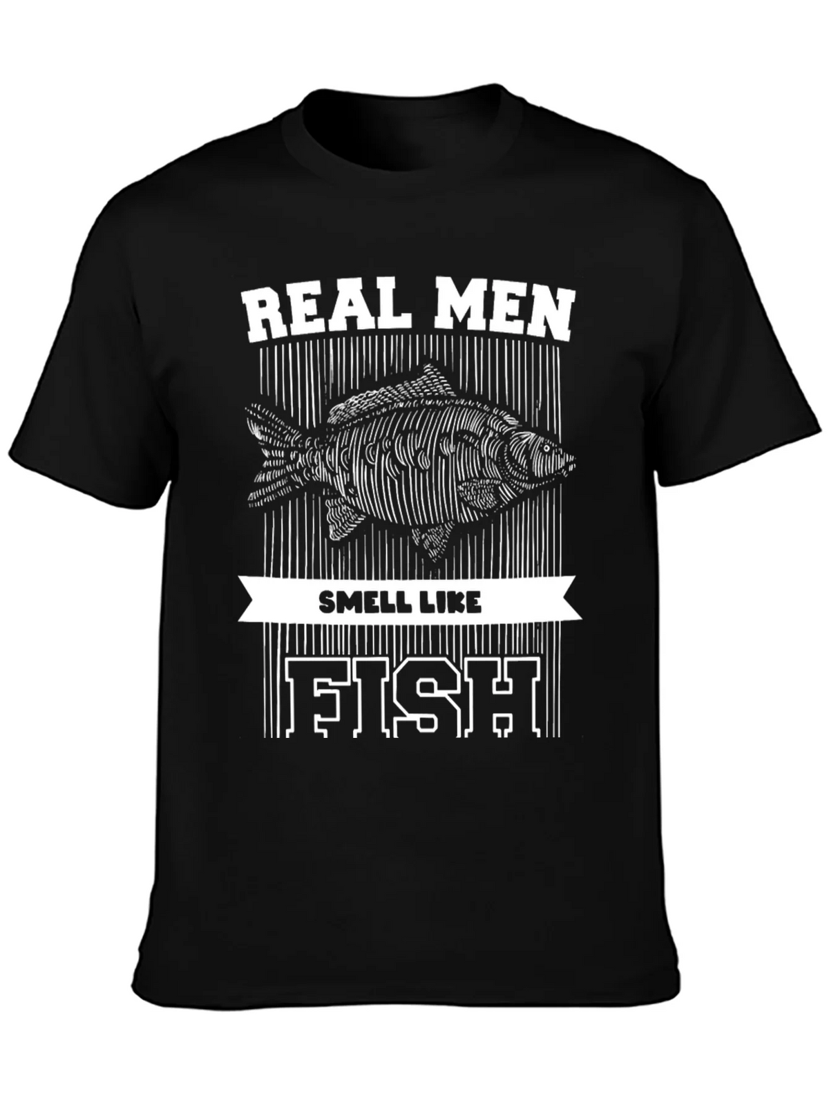 Real Men Smell Like Fish Graphic Tee product image 3