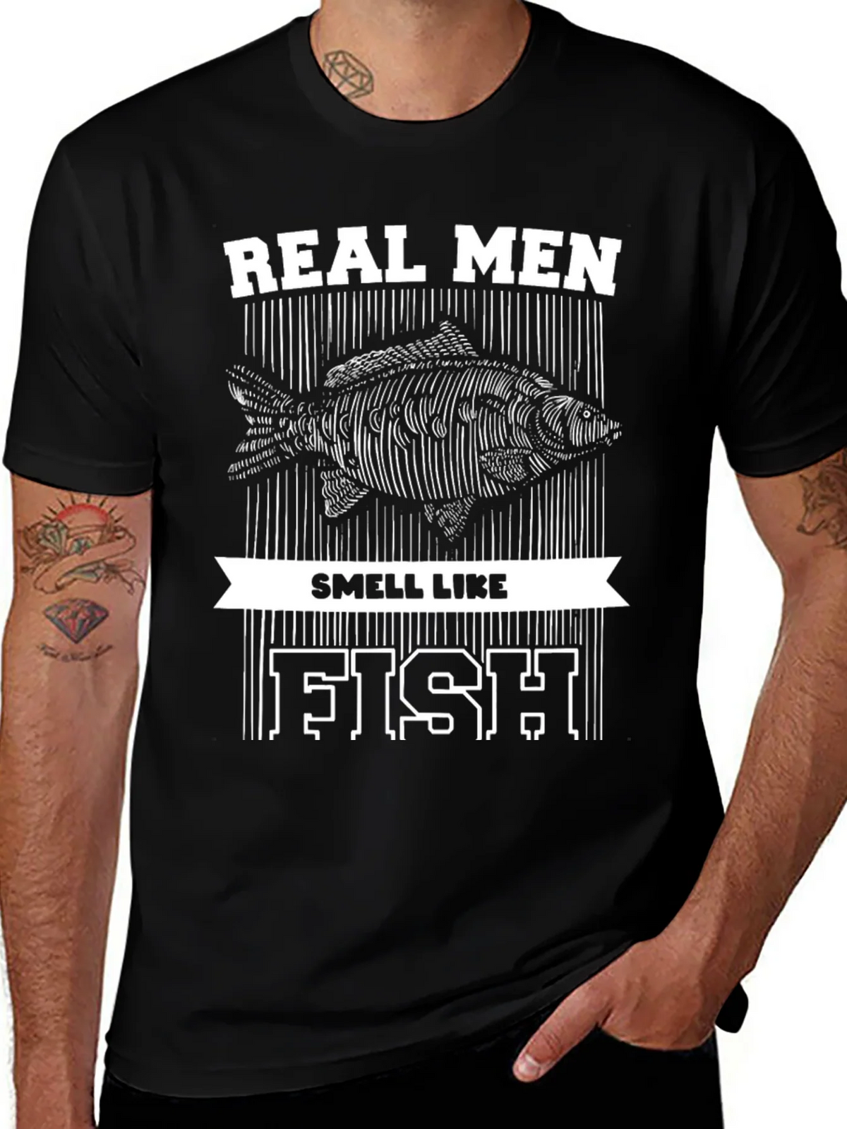 Real Men Smell Like Fish Graphic Tee product image 1