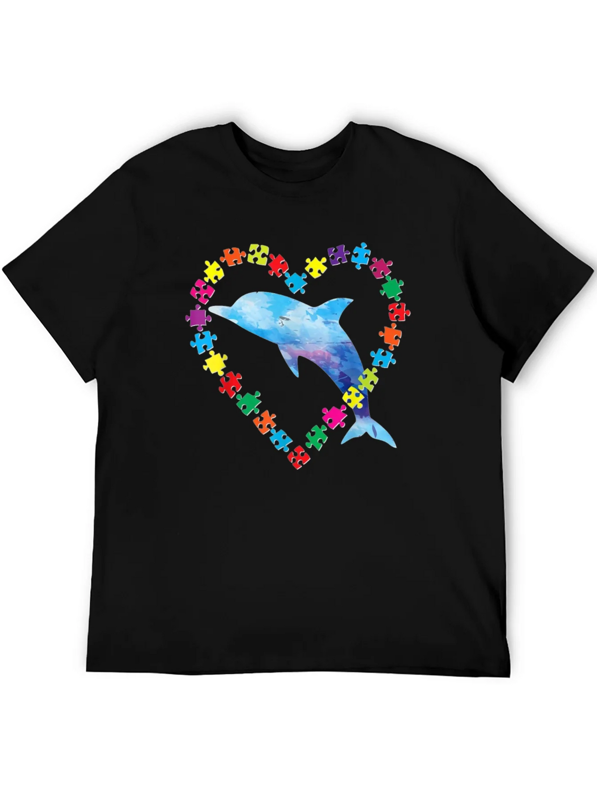 Autism Awareness Dolphin Heart T-Shirt product image 5