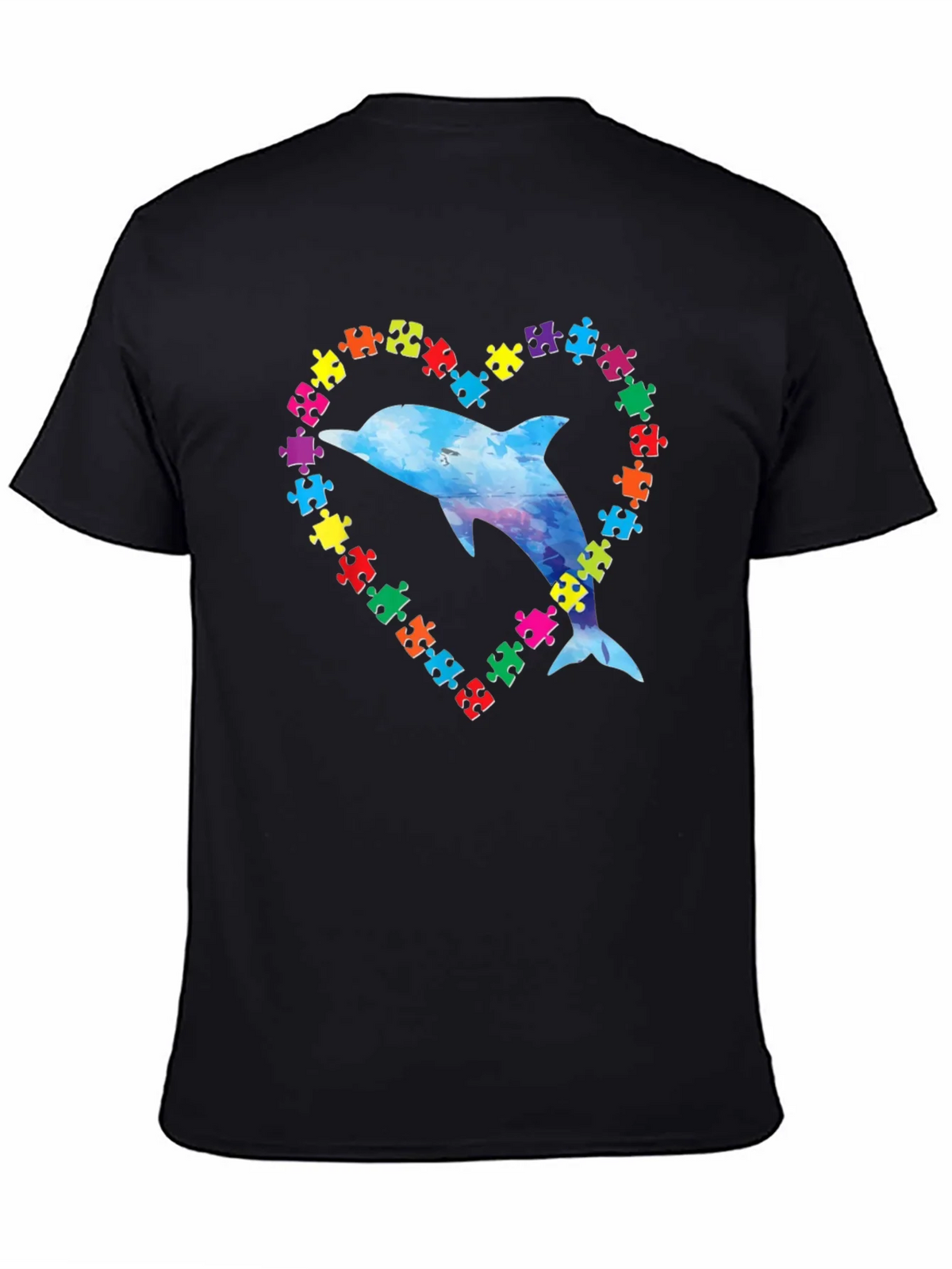 Autism Awareness Dolphin Heart T-Shirt product image 4