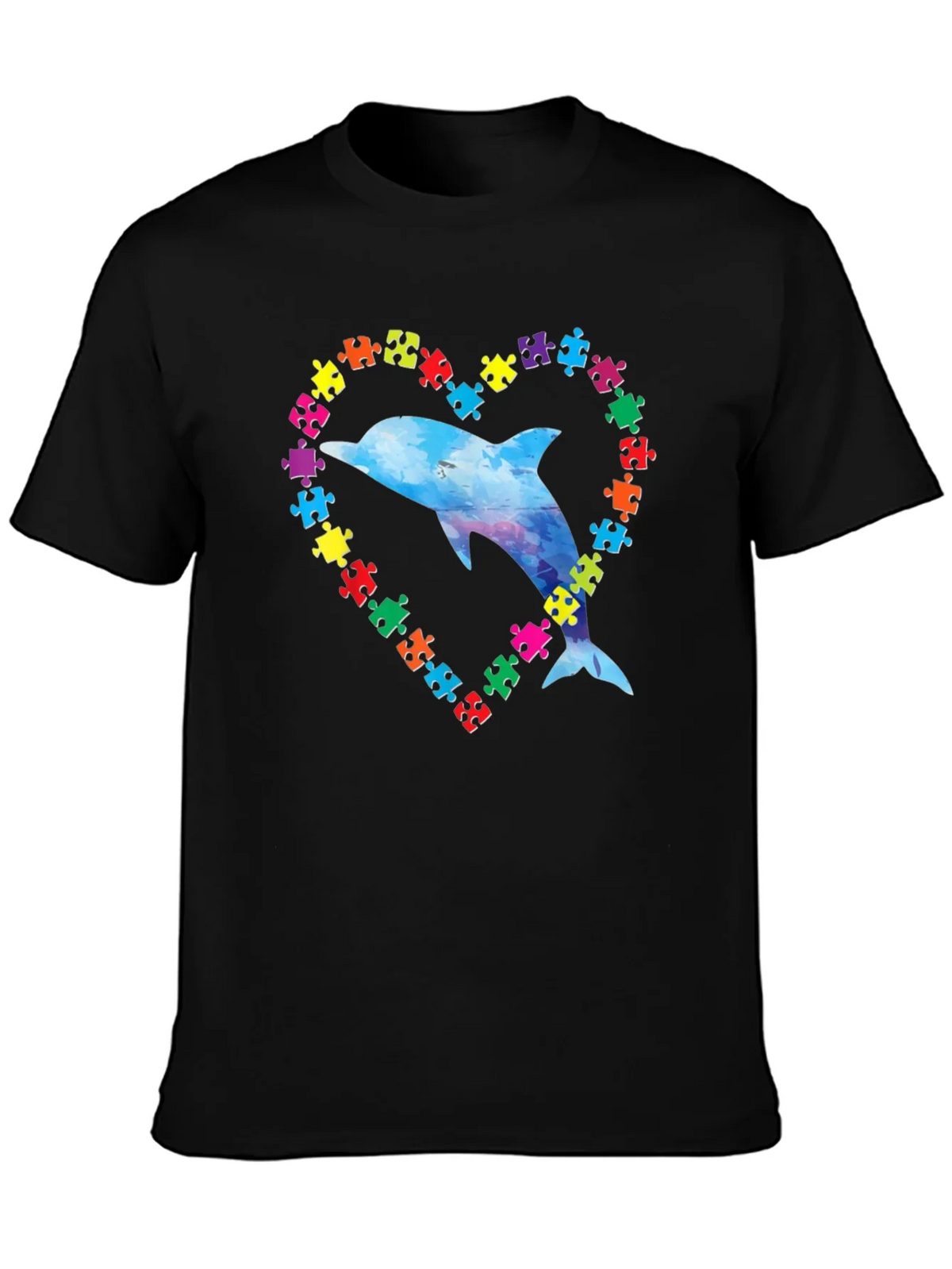 Autism Awareness Dolphin Heart T-Shirt product image 3