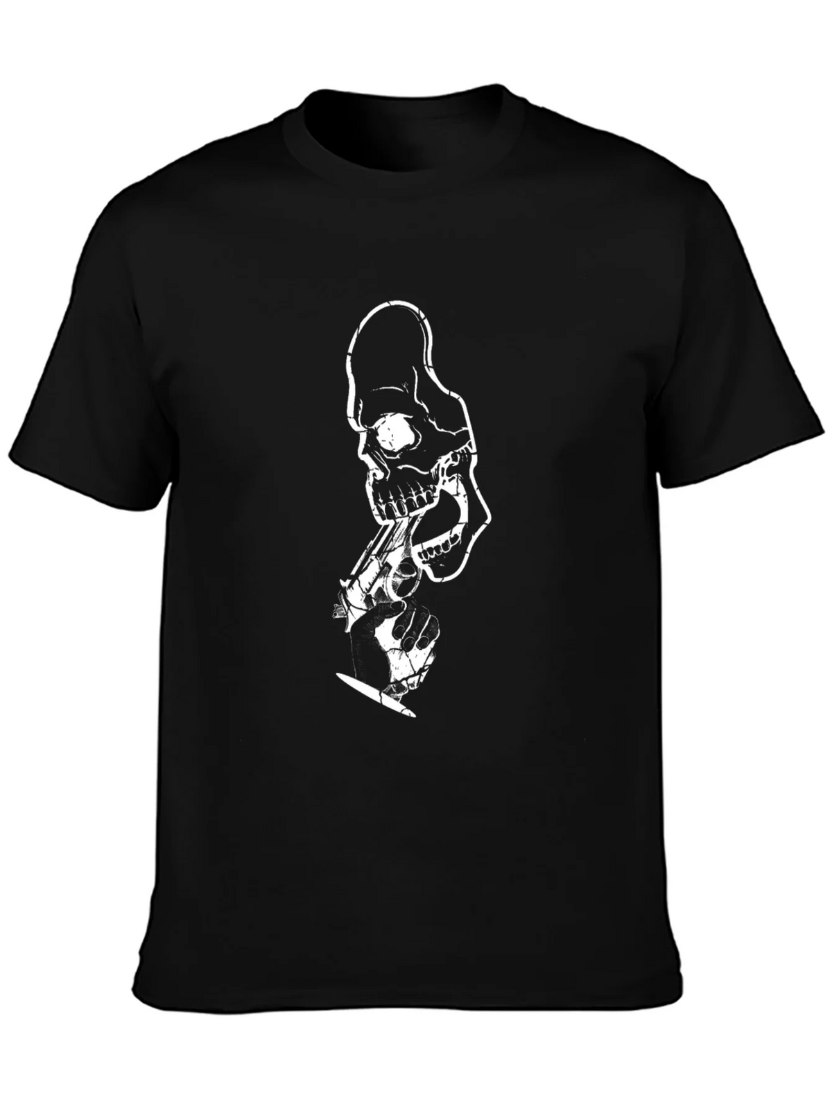 Skull & Roses Graphic Tee - Black Cotton Blend product image 3