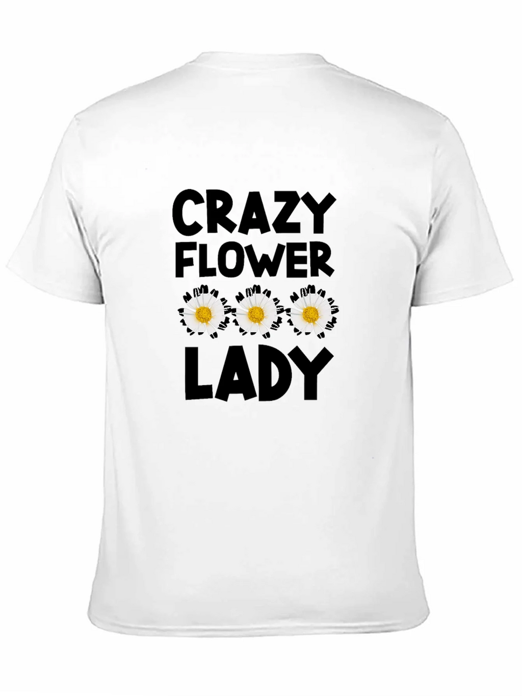 Crazy Flower Lady Black T-Shirt product image 9