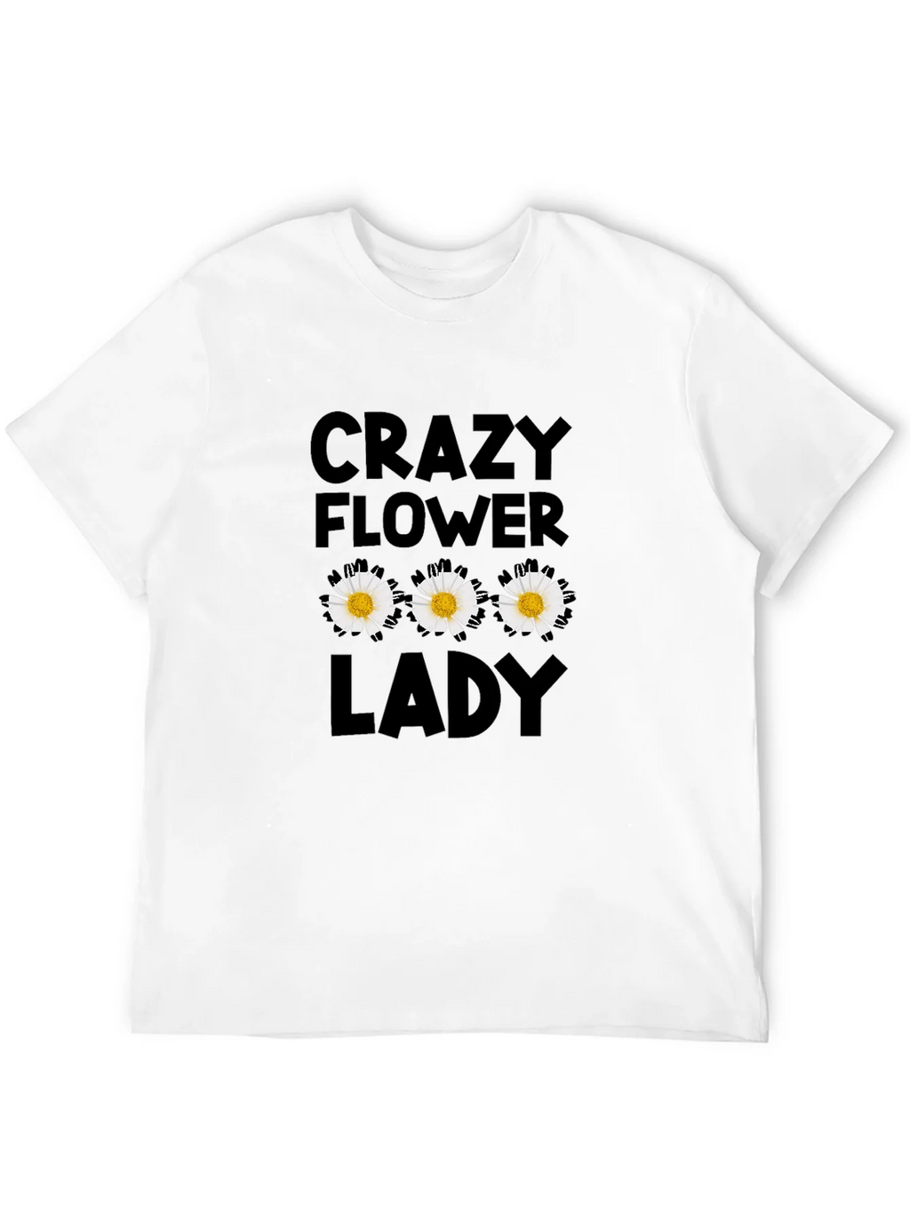 Crazy Flower Lady Black T-Shirt product image 10