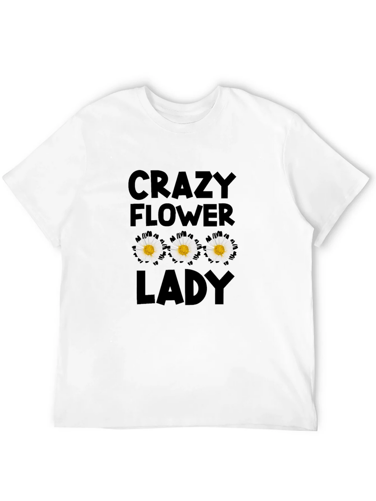 Crazy Flower Lady Black T-Shirt product image 10
