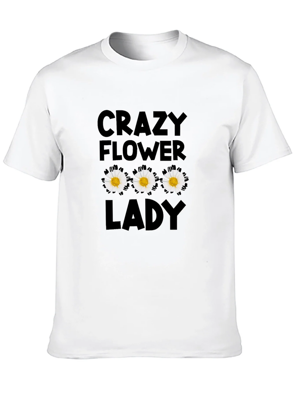Crazy Flower Lady Black T-Shirt product image 8