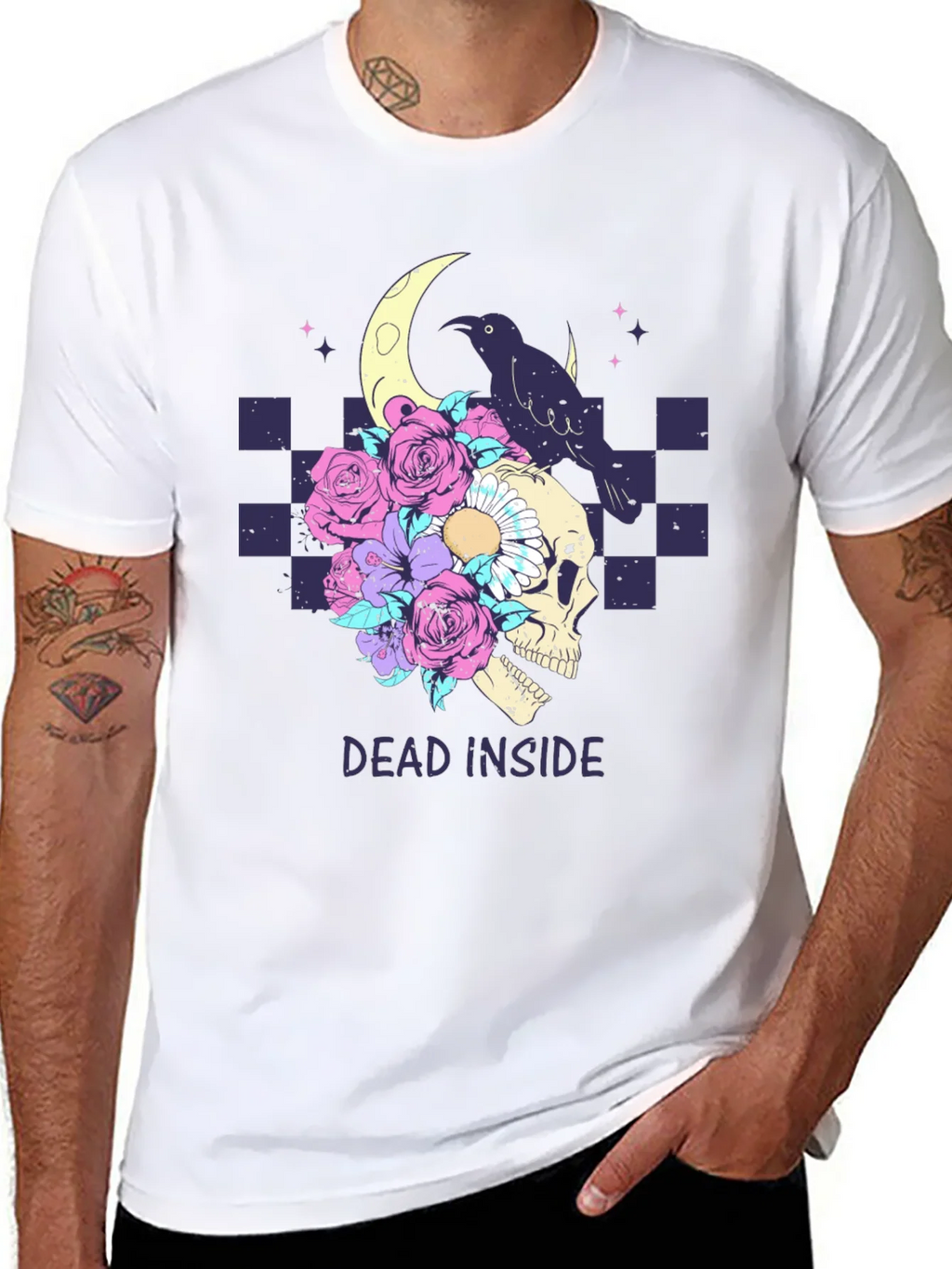 Dead Inside Raven Skull T-Shirt product image 7