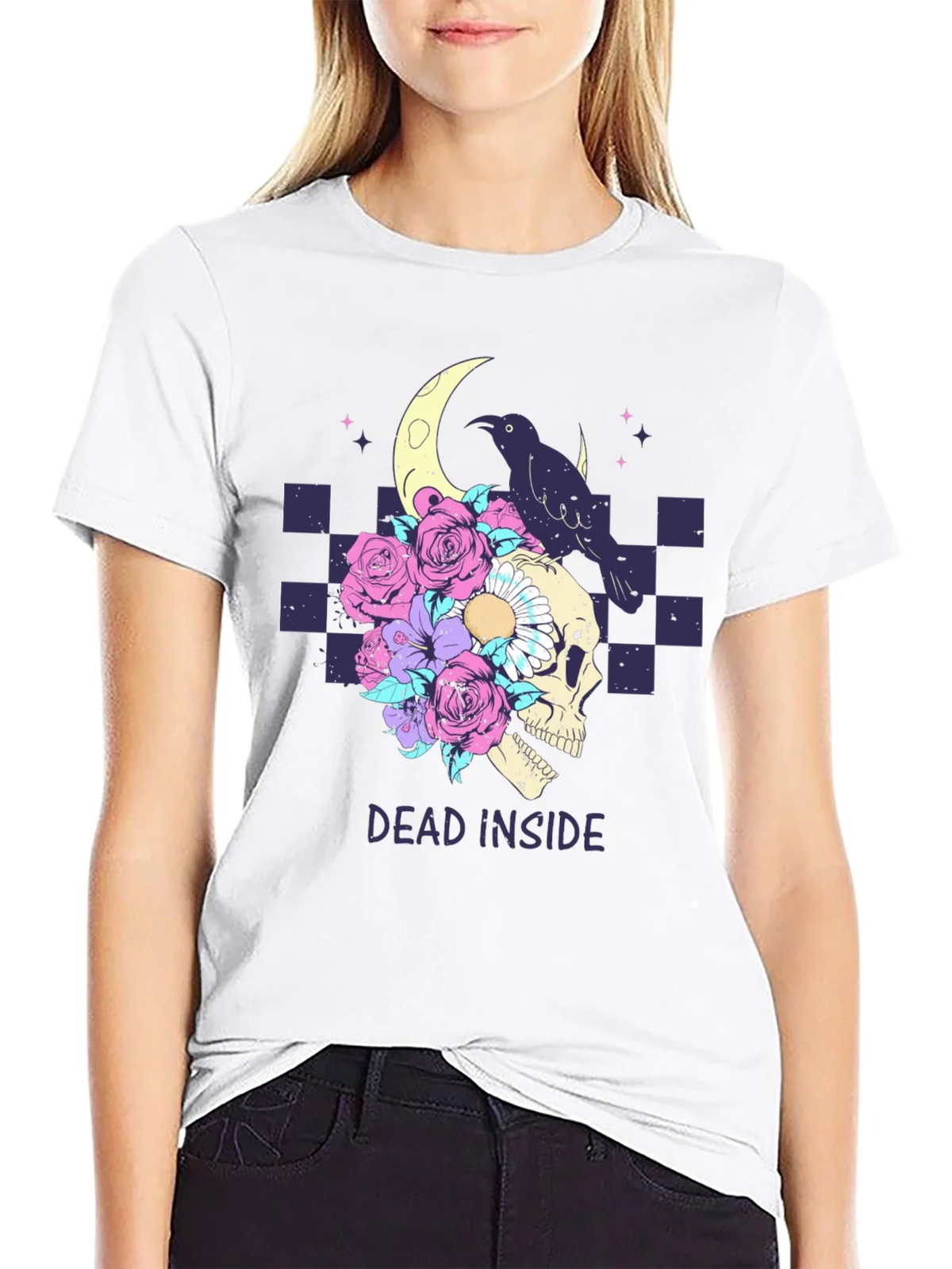 Dead Inside Raven Skull T-Shirt product image 8