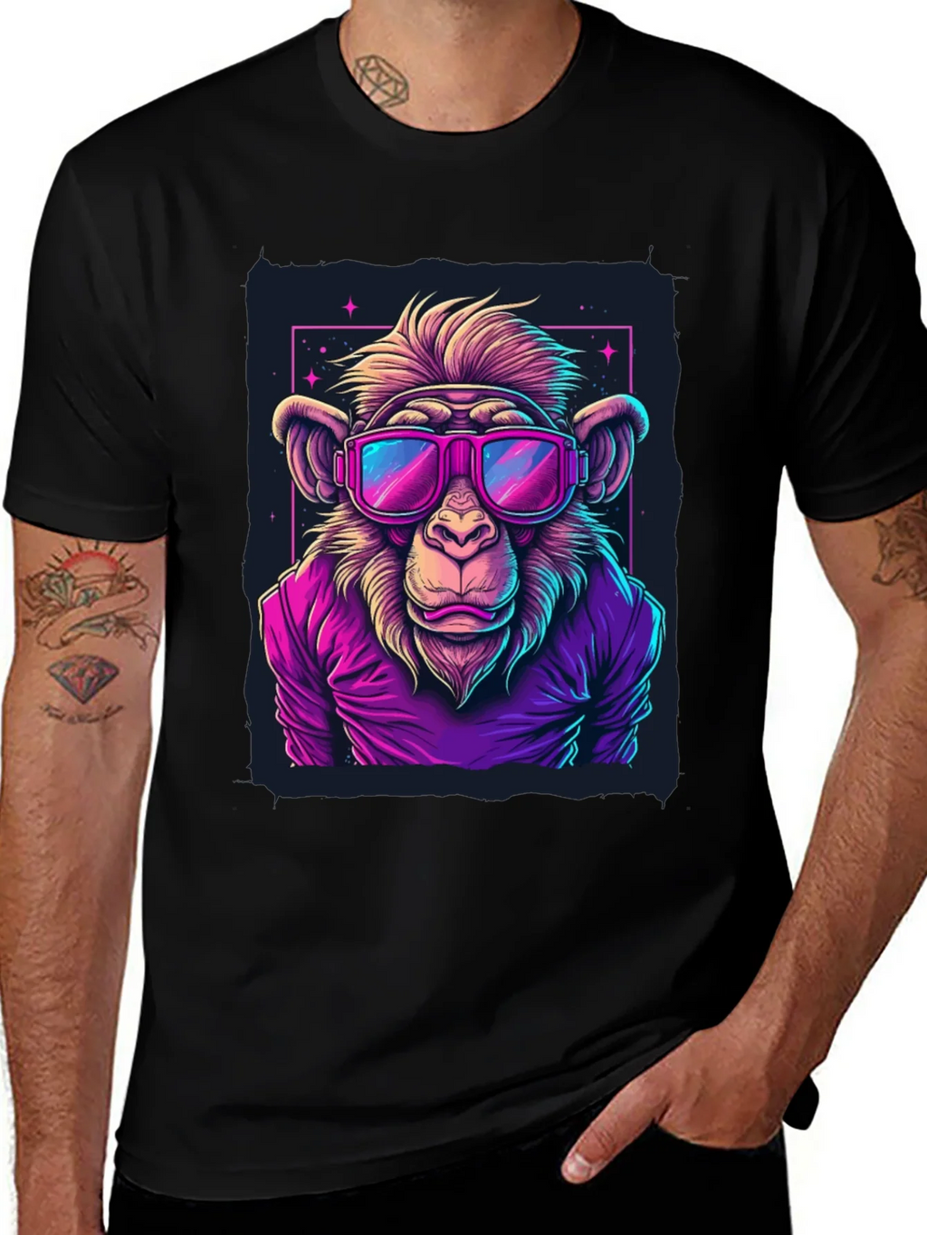 Cool Monkey Graphic Tee - Retro Style product image 1