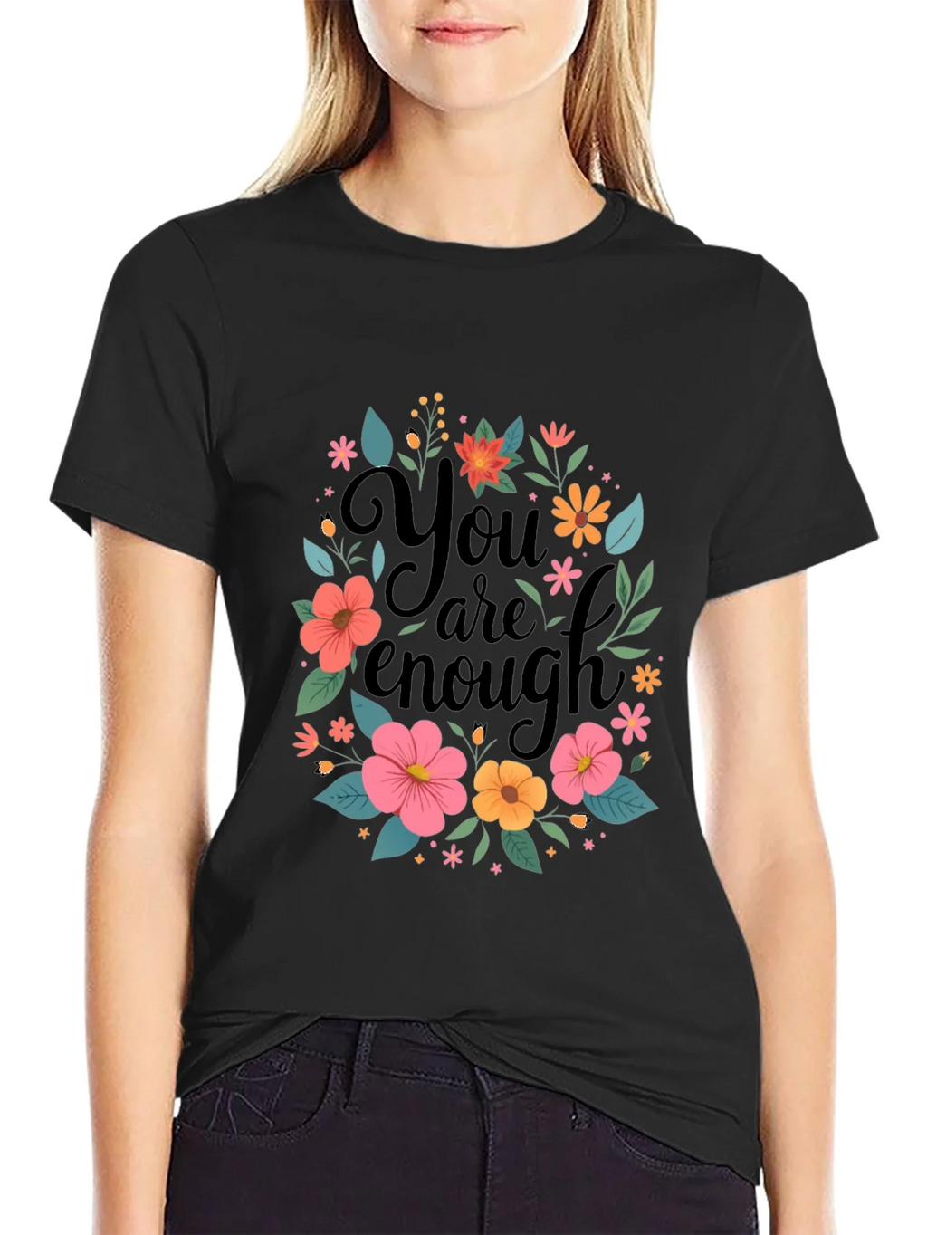 Floral You Are Enough Graphic Tee product image 2