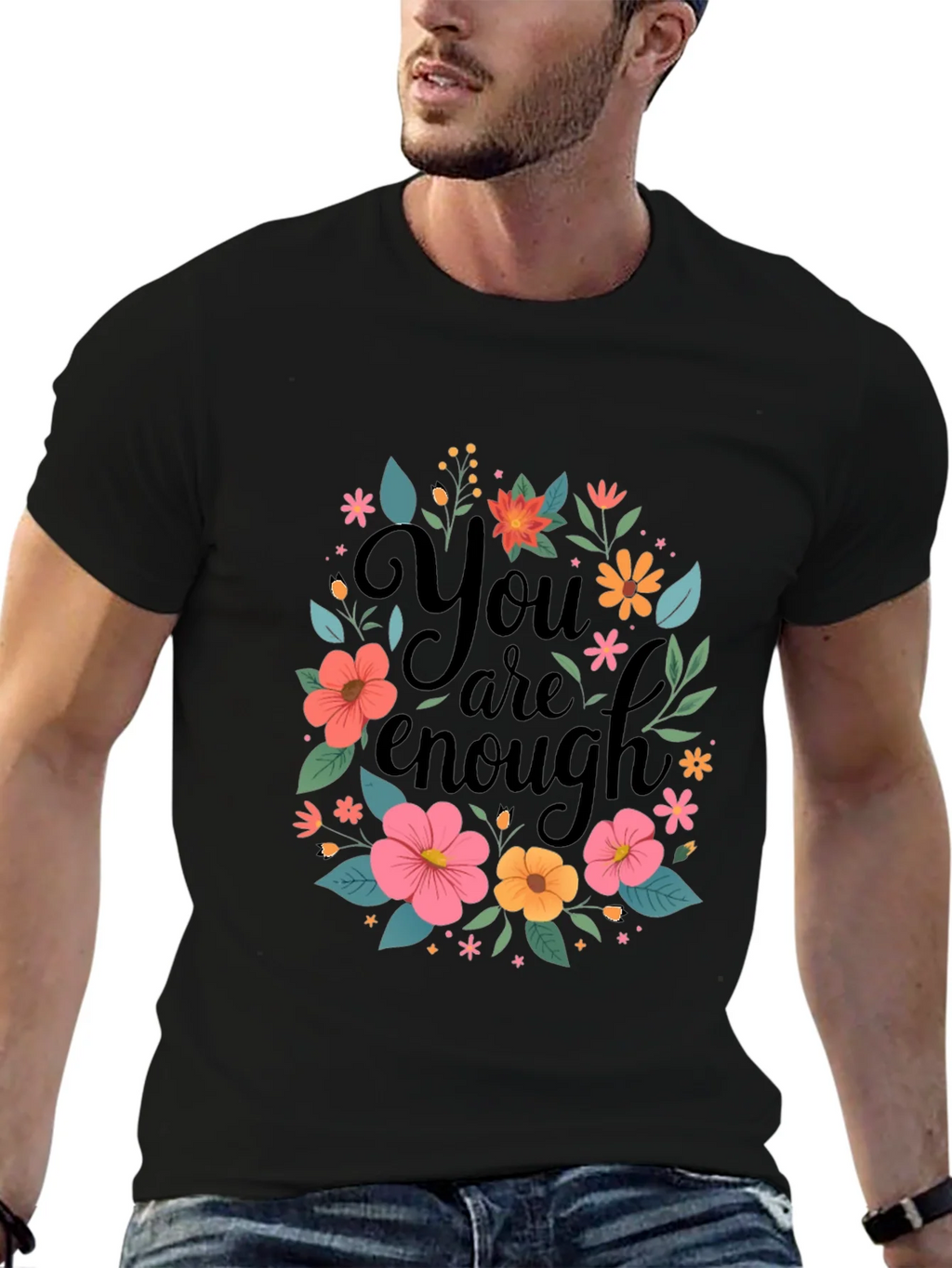 Floral You Are Enough Graphic Tee product image 6
