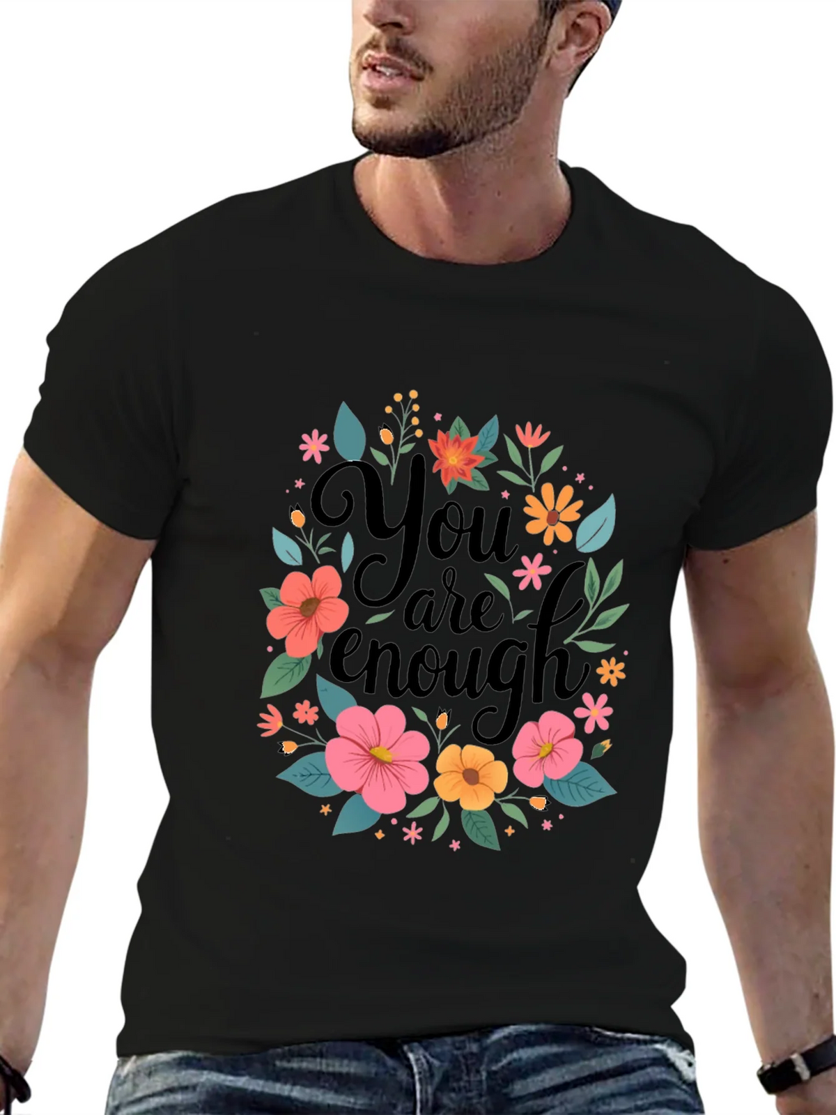 Floral You Are Enough Graphic Tee product image 6