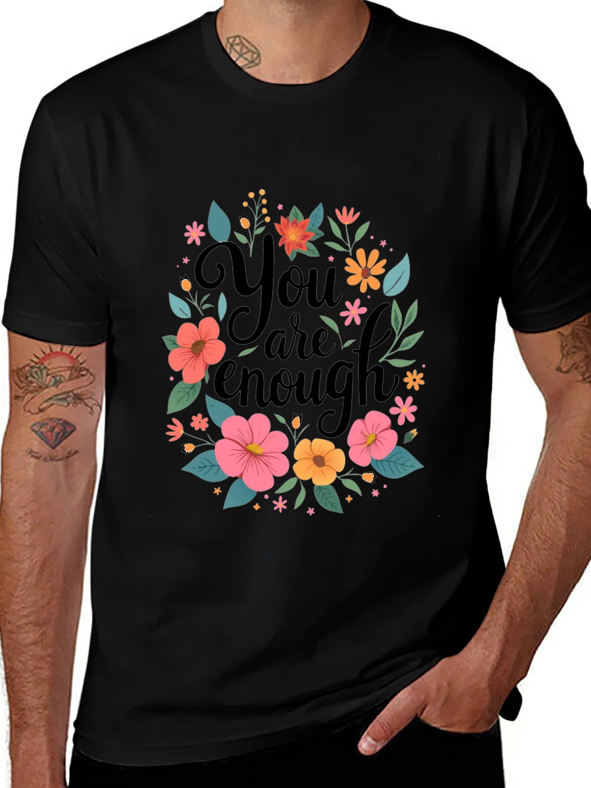 Floral You Are Enough Graphic Tee product image 1