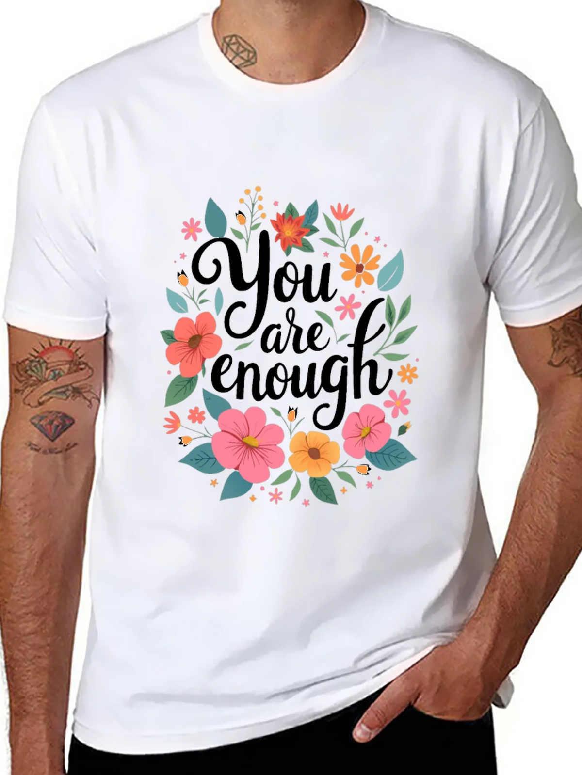 Floral You Are Enough Graphic Tee product image 7