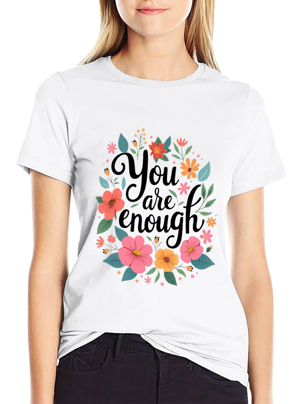 Floral You Are Enough Graphic Tee product image 8
