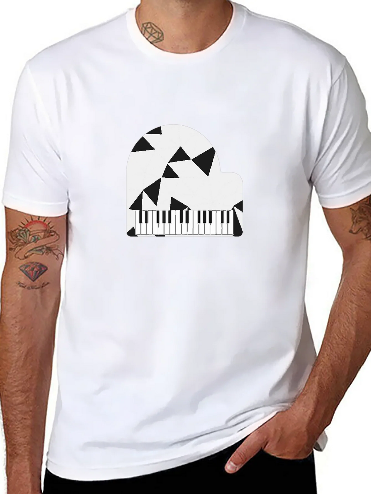 Abstract Piano Graphic T-Shirt product image 5
