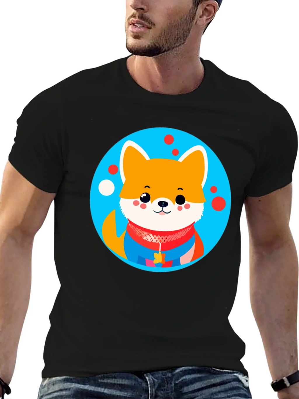 Cute Dog Graphic Tee - Black Crew Neck Unisex T-Shirt product image 6