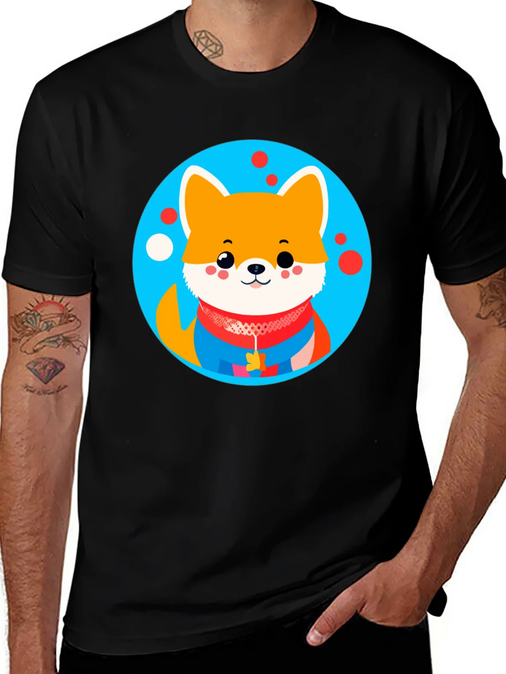 Cute Dog Graphic Tee - Black Crew Neck Unisex T-Shirt product image 1