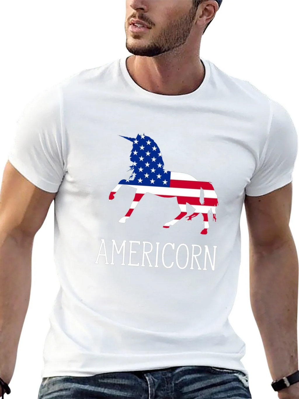 Americorn USA Flag Unicorn T-Shirt product image 12