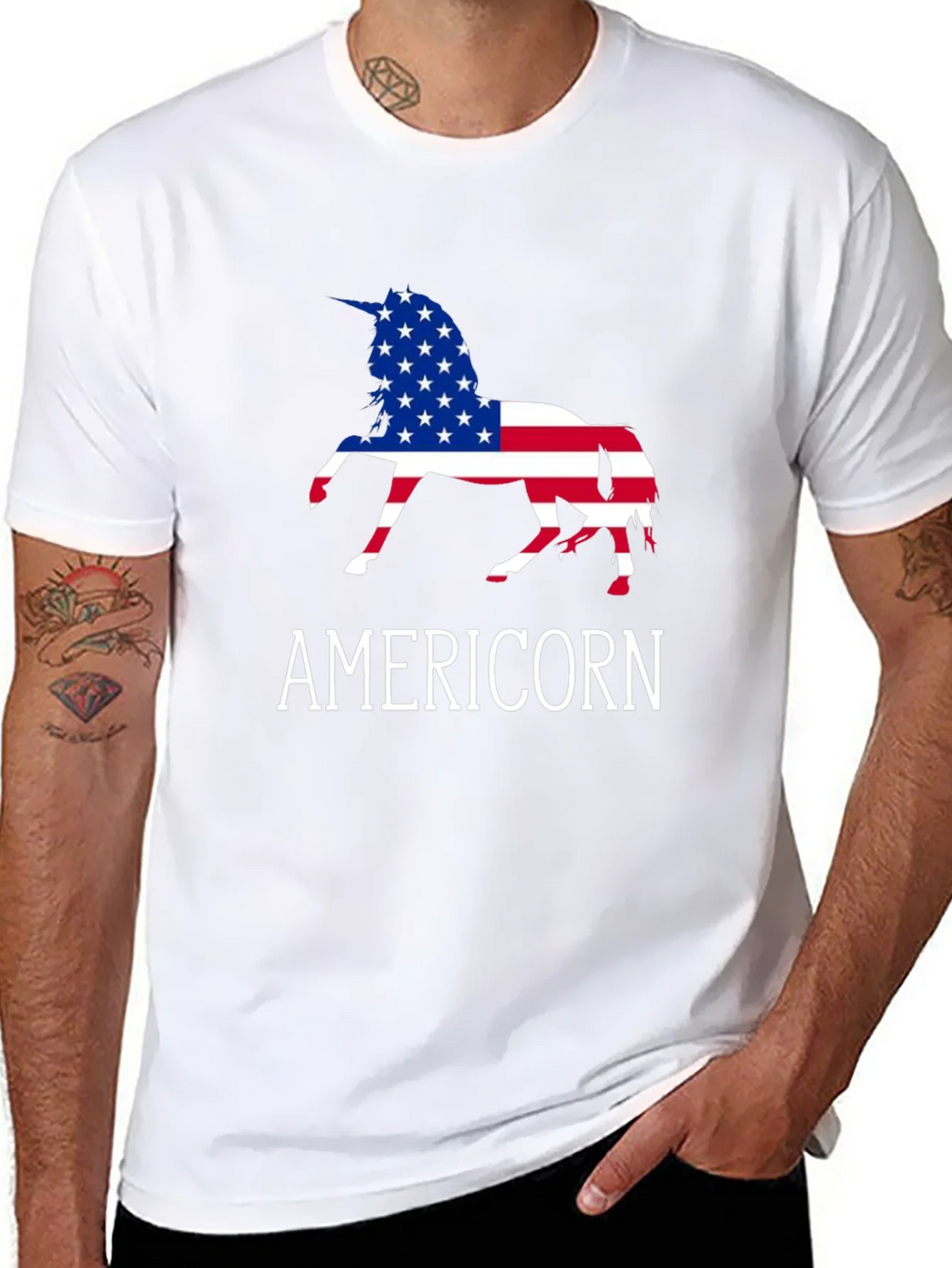 Americorn USA Flag Unicorn T-Shirt product image 7