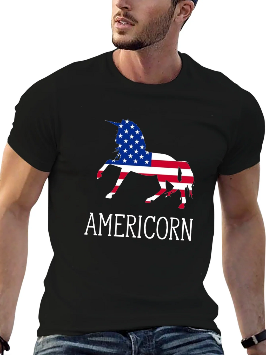Americorn USA Flag Unicorn T-Shirt product image 6