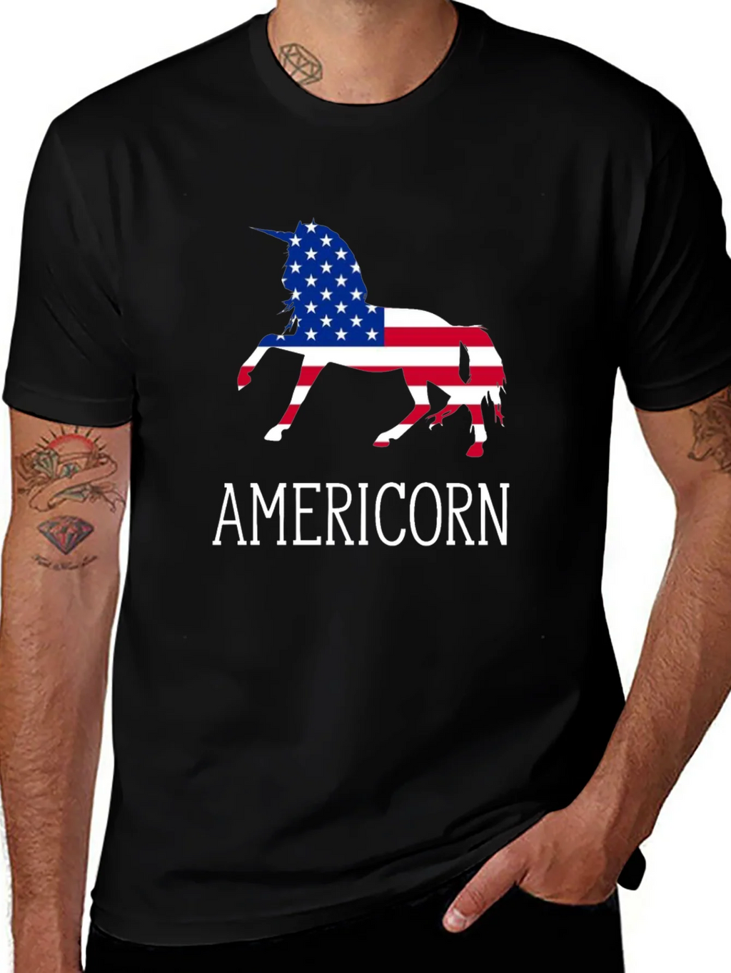 Americorn USA Flag Unicorn T-Shirt product image 1