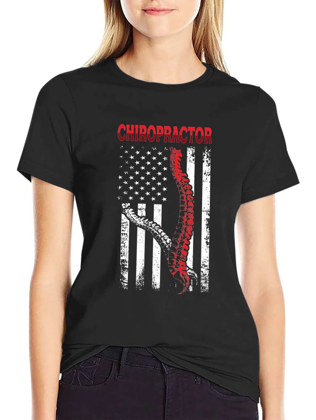 Chiropractor American Flag Graphic T-Shirt product image 2