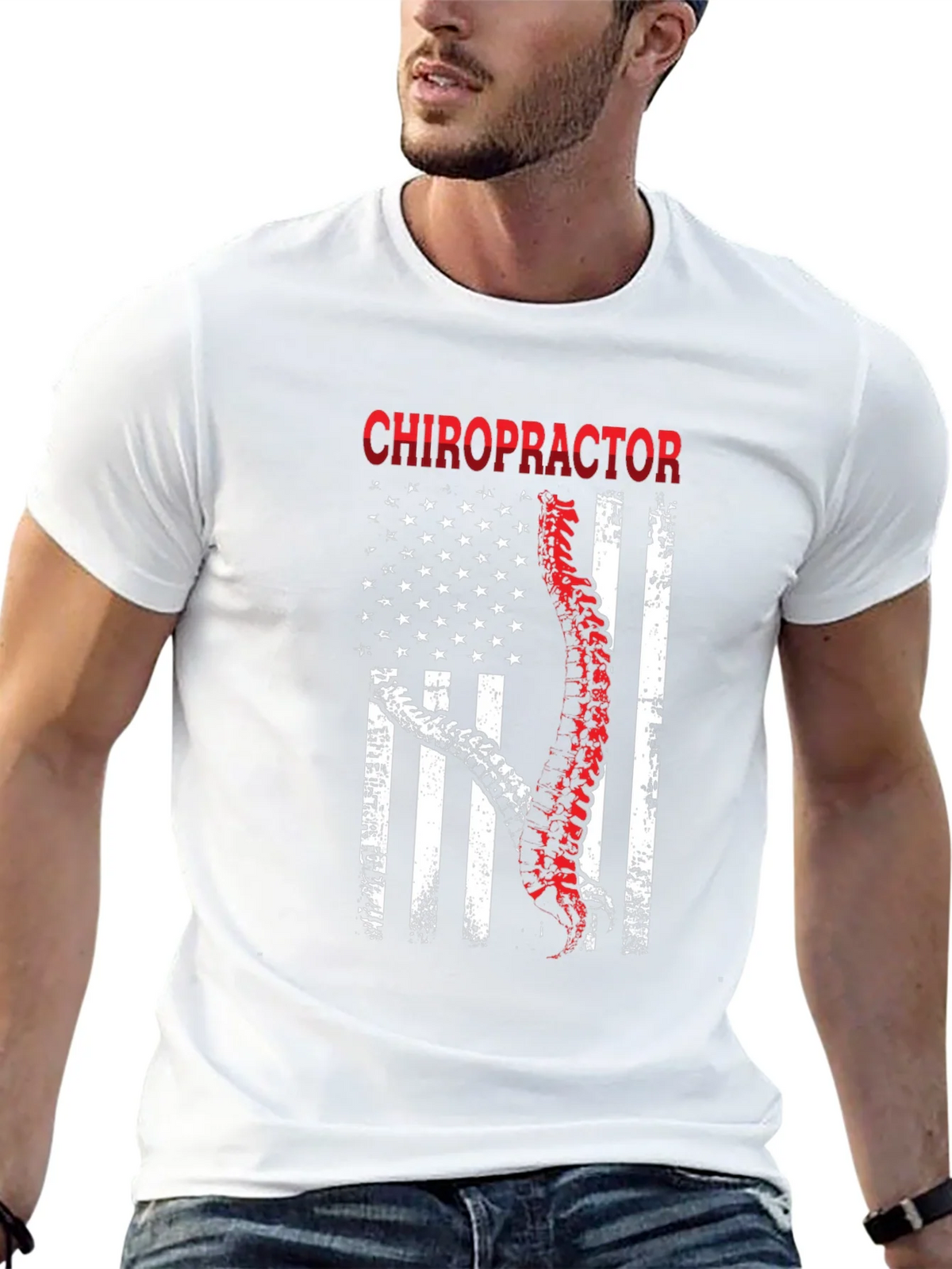 Chiropractor American Flag Graphic T-Shirt product image 12