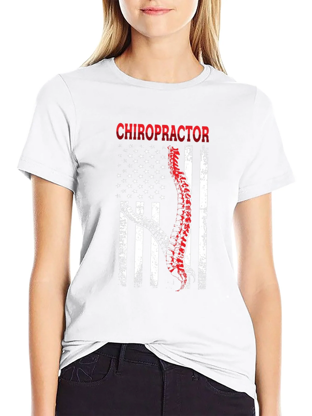 Chiropractor American Flag Graphic T-Shirt product image 8
