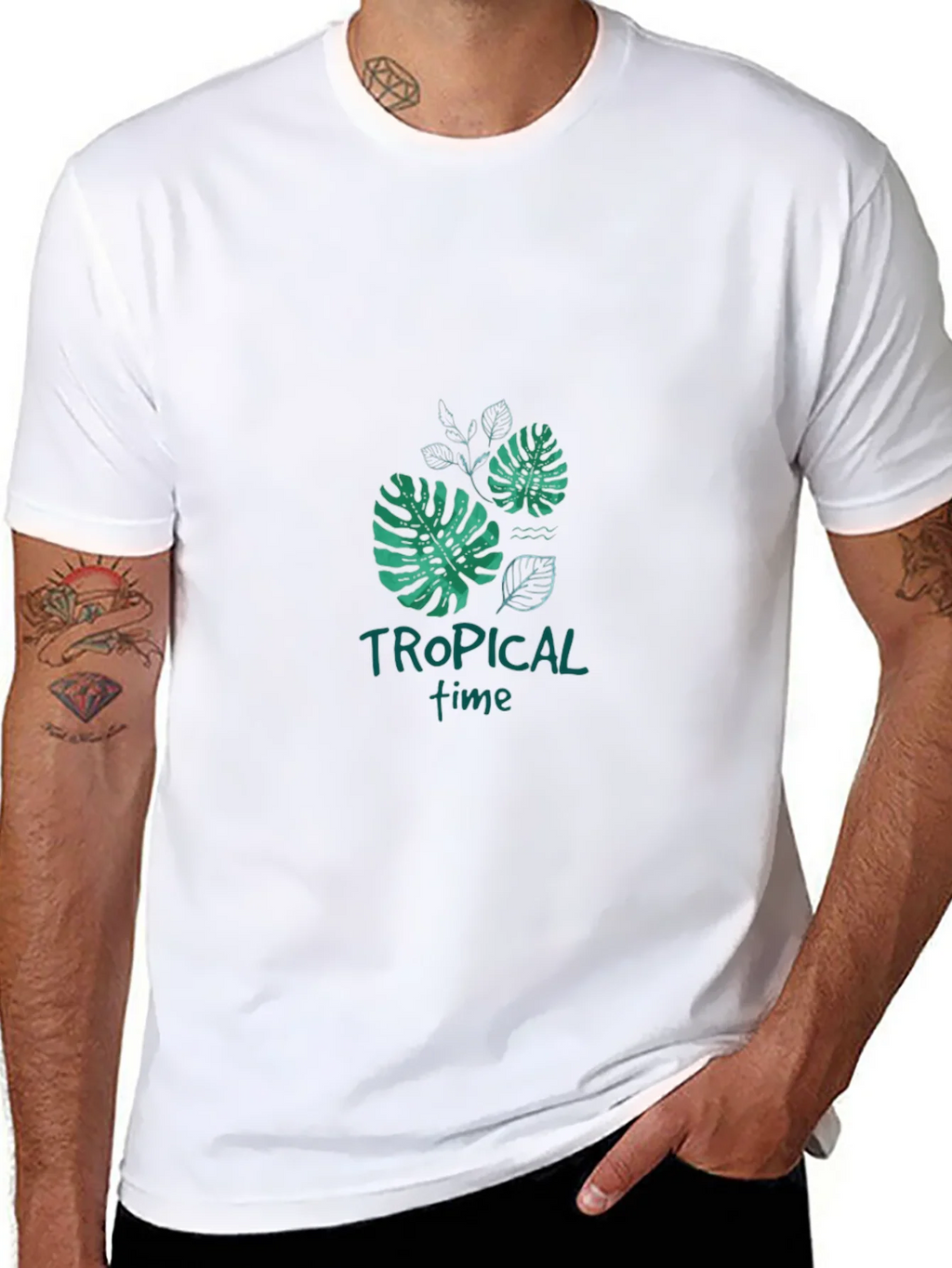 Tropical Time Black Graphic Tee product image 6