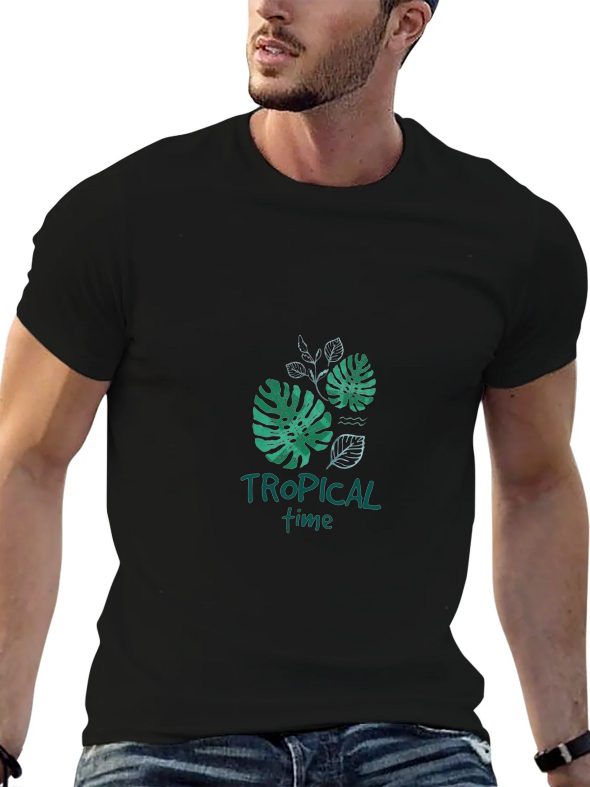 Tropical Time Black Graphic Tee product image 5