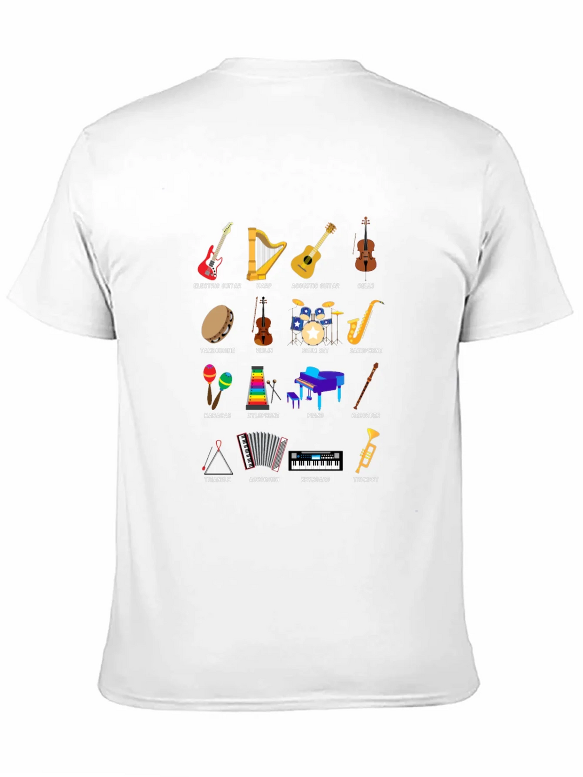 Musical Instruments Graphic Print Crew Neck T-Shirt product image 10