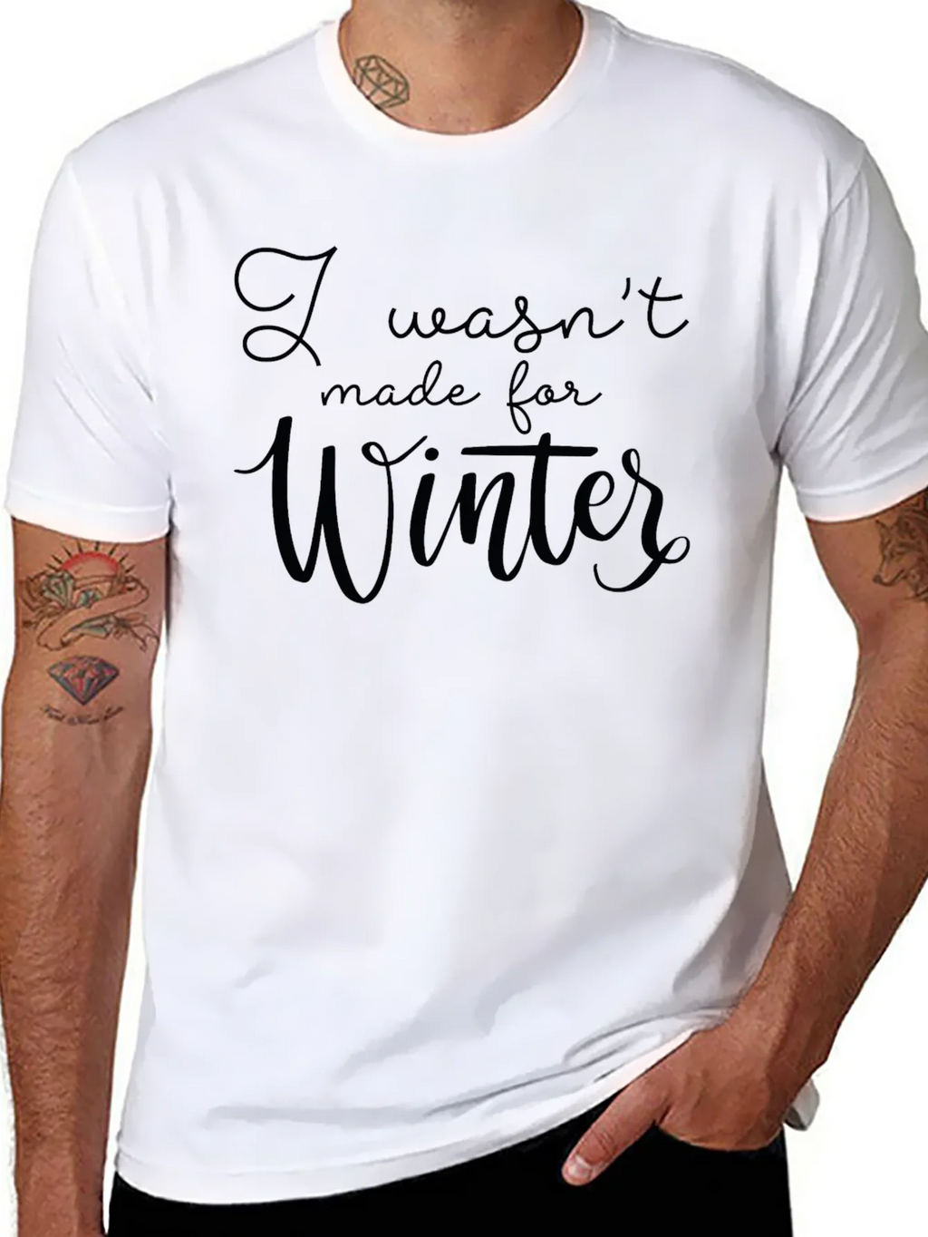 I Wasnt Made For Winter Black T-Shirt product image 7