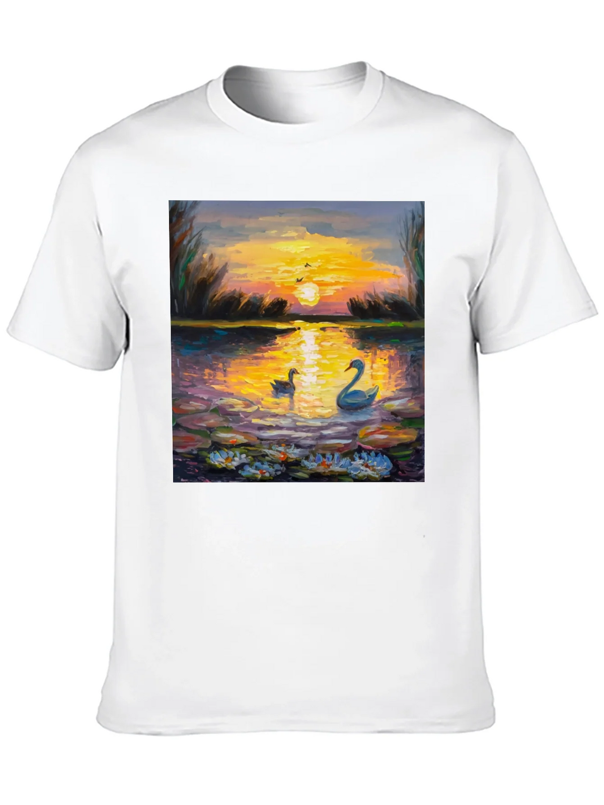 Sunset Swans Graphic Tee - Artistic Impression product image 9