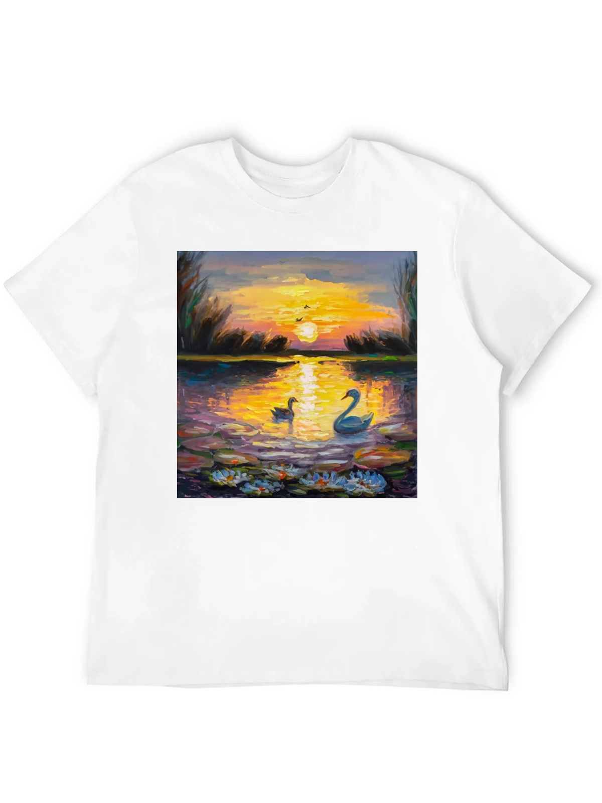 Sunset Swans Graphic Tee - Artistic Impression product image 11