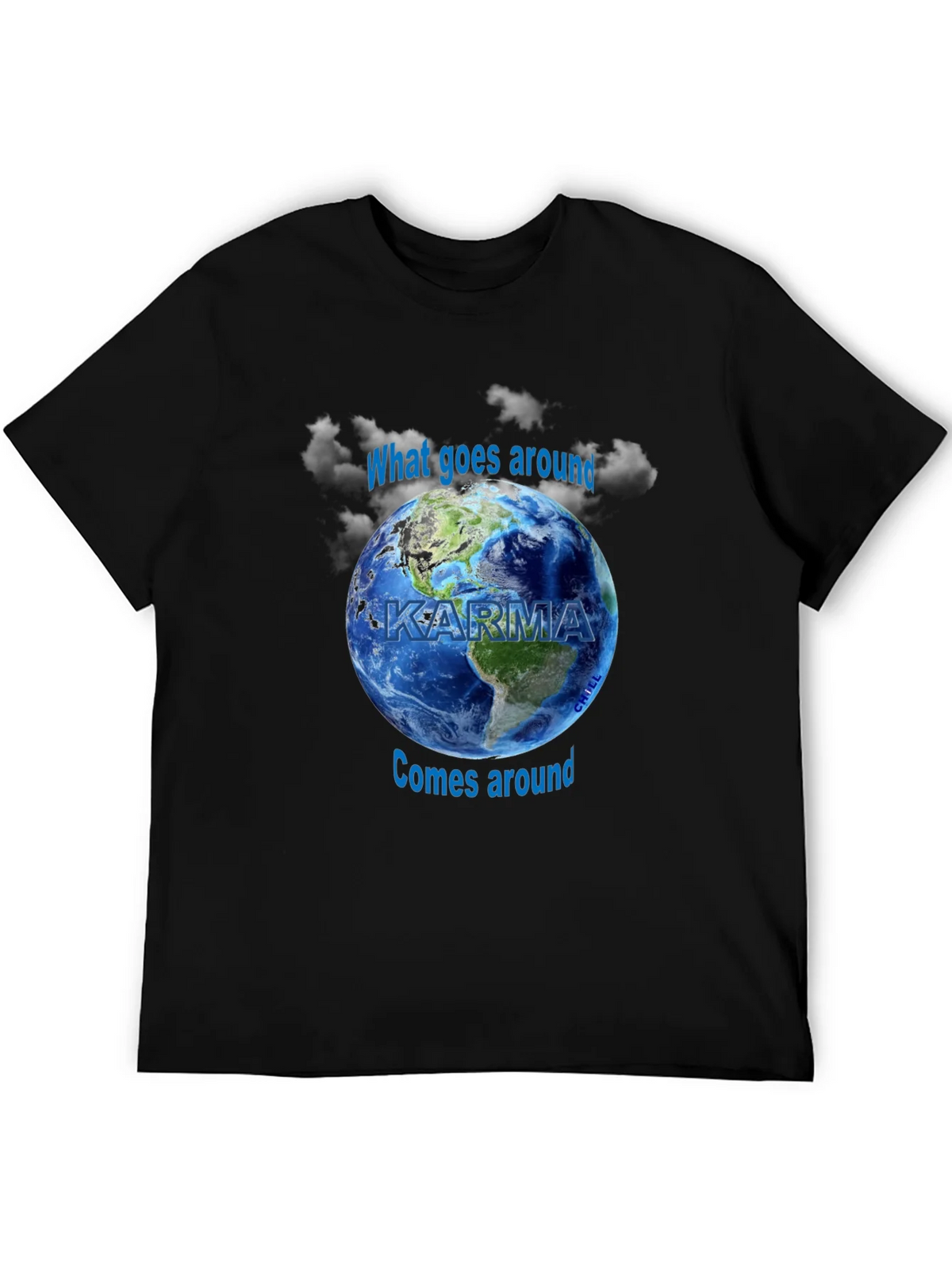 Karma Graphic T-Shirt - What Goes Around Comes Earth Design product image 5