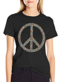 Peace Sign Mosaic Black T-Shirt product image 1