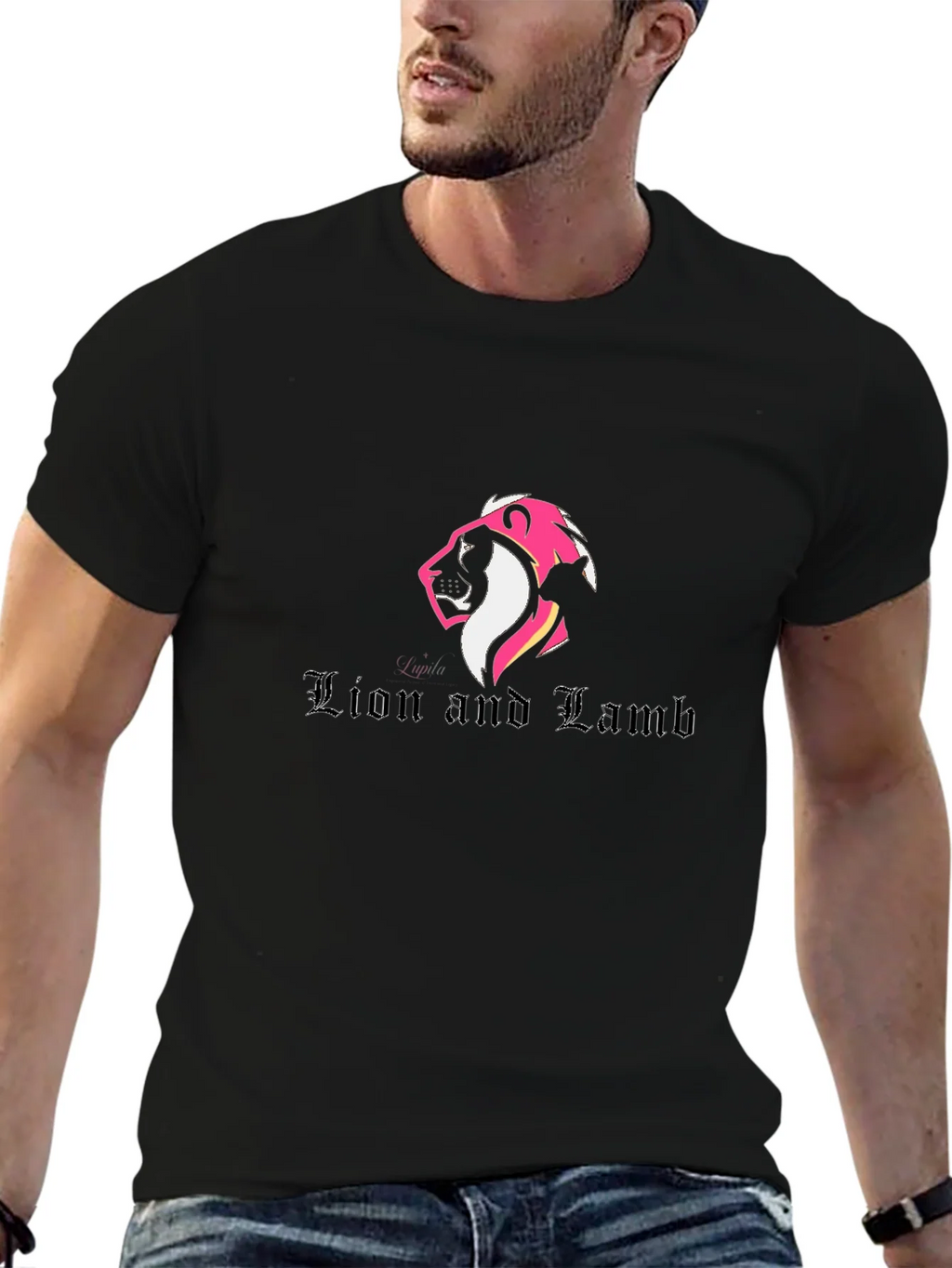 Lion and Lamb Graphic Black Tee product image 6