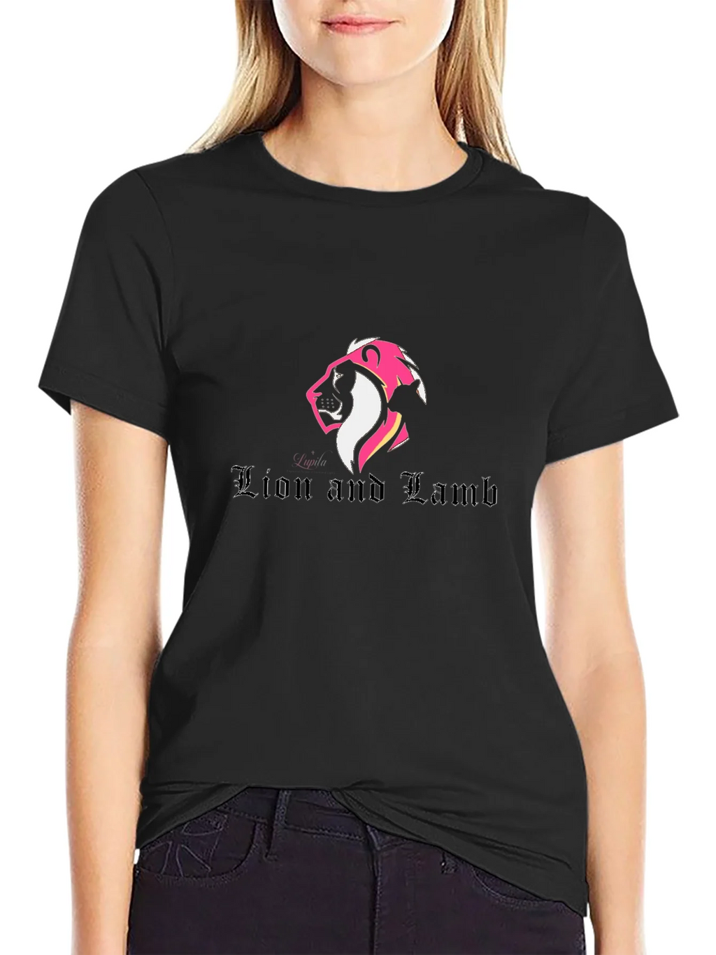 Lion and Lamb Graphic Black Tee product image 2