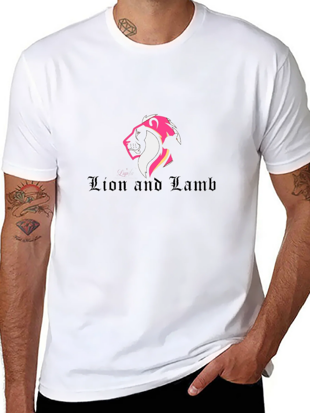Lion and Lamb Graphic Black Tee product image 7