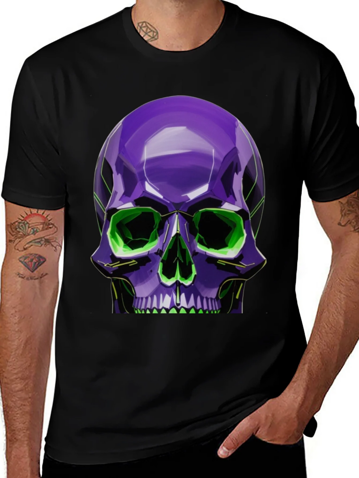 Neon Skull Graphic Tee - Stylish Bold Design product image 1