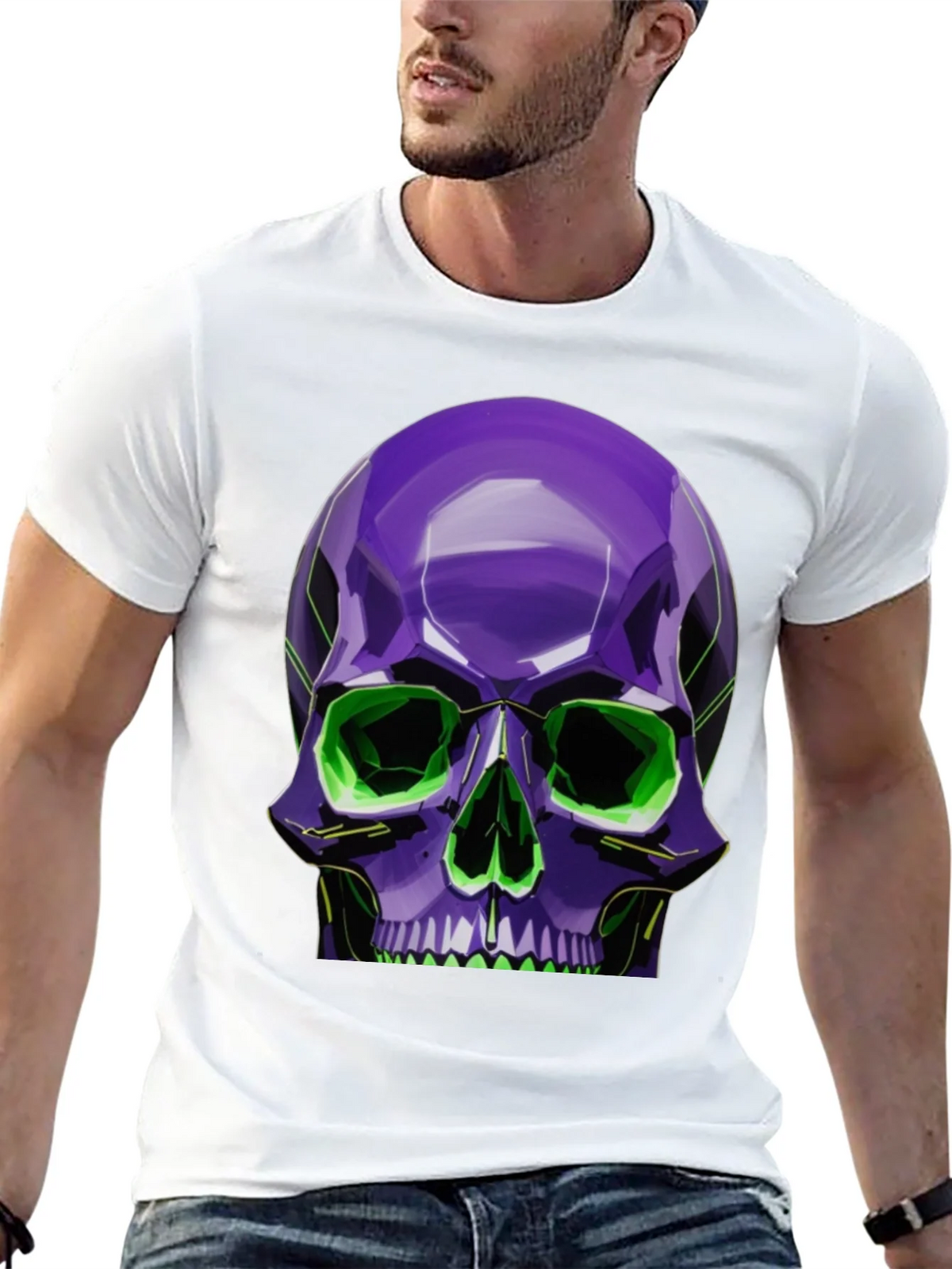 Neon Skull Graphic Tee - Stylish Bold Design product image 12