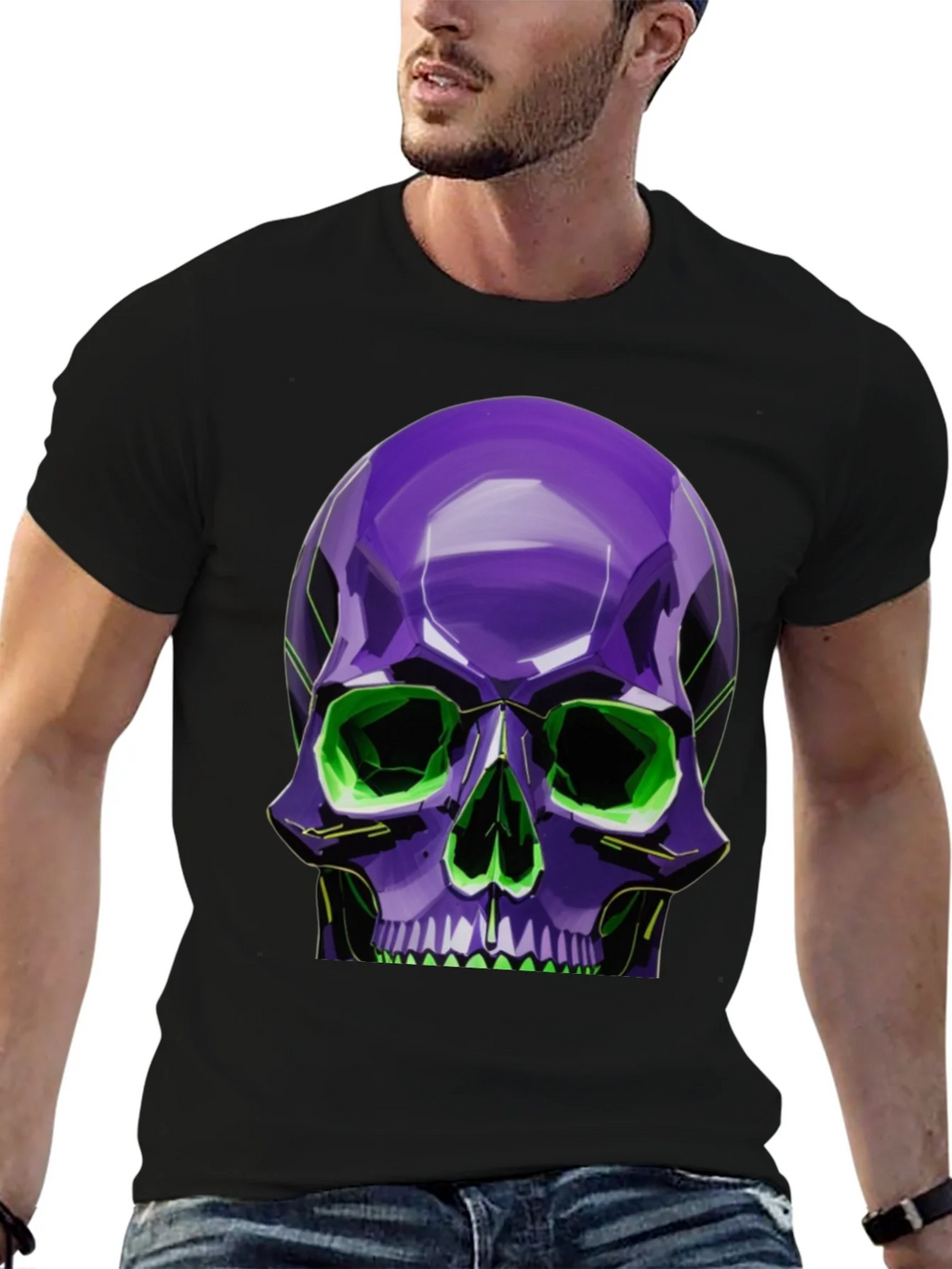 Neon Skull Graphic Tee - Stylish Bold Design product image 6