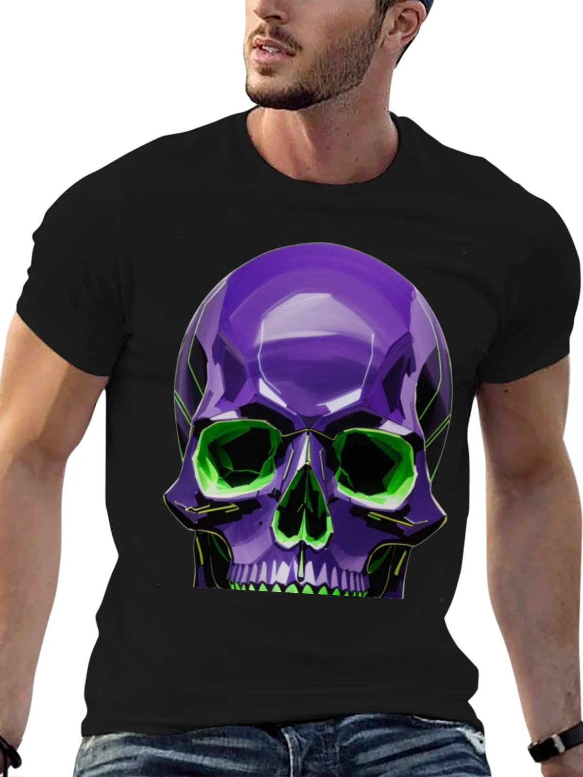 Neon Skull Graphic Tee - Stylish Bold Design product image 6
