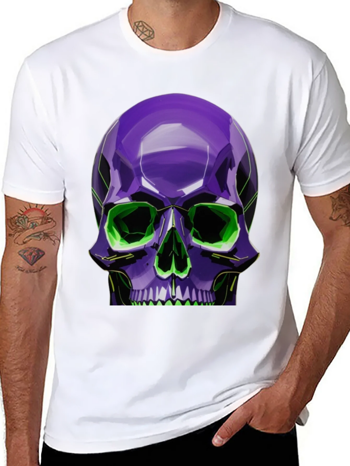 Neon Skull Graphic Tee - Stylish Bold Design product image 7
