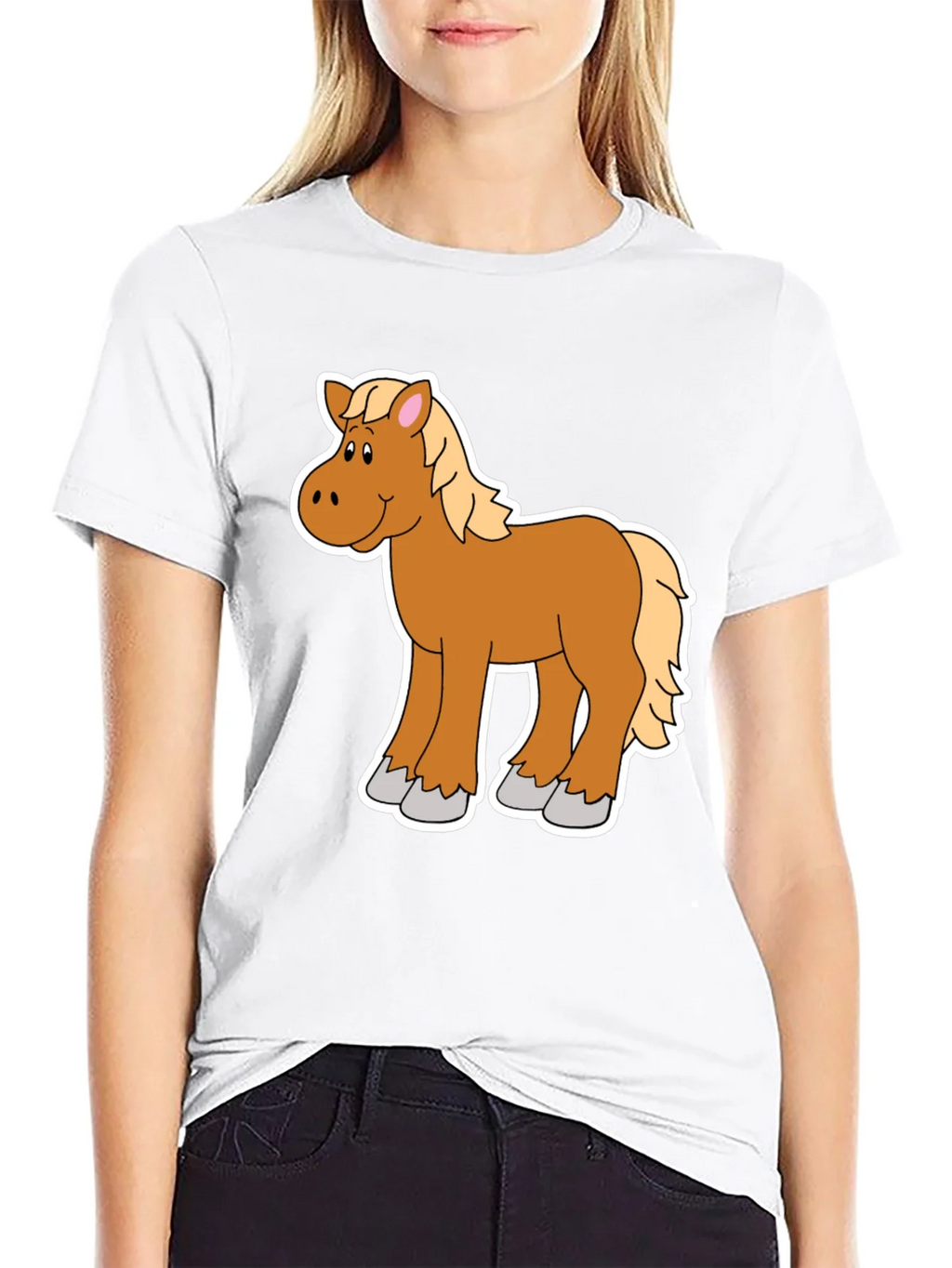 Cartoon Horse Graphic Tee - Black Unisex Shirt product image 8