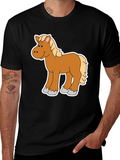 Cartoon Horse Graphic Tee - Black Unisex Shirt product image 1