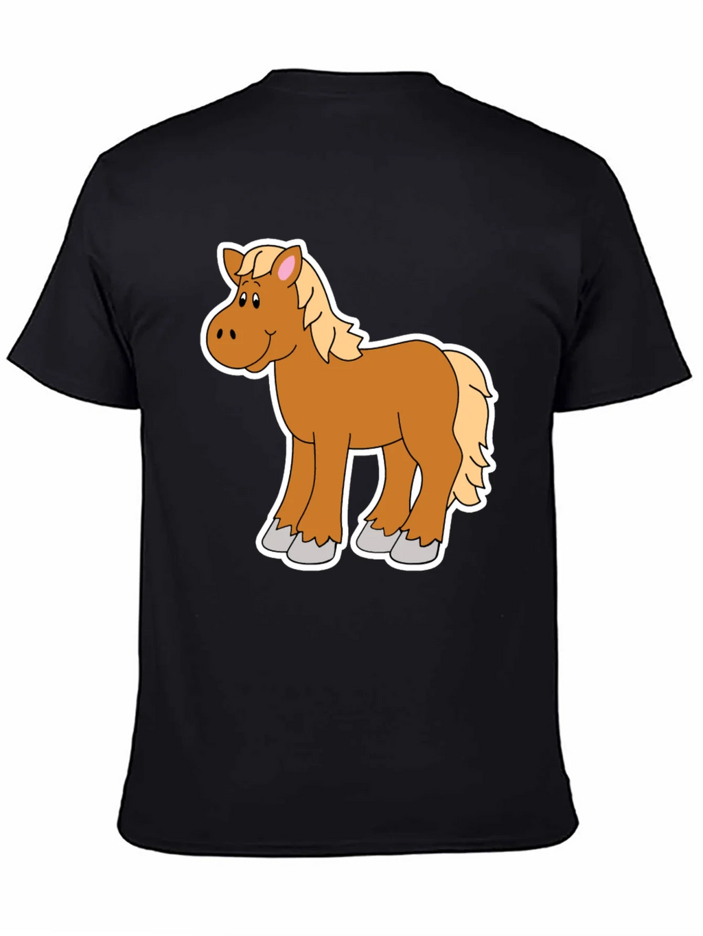 Cartoon Horse Graphic Tee - Black Unisex Shirt product image 4