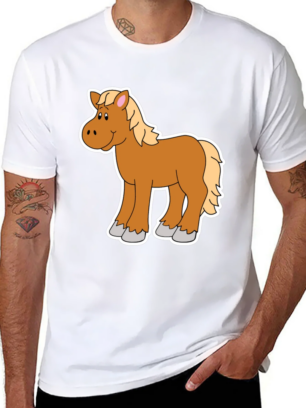 Cartoon Horse Graphic Tee - Black Unisex Shirt product image 7