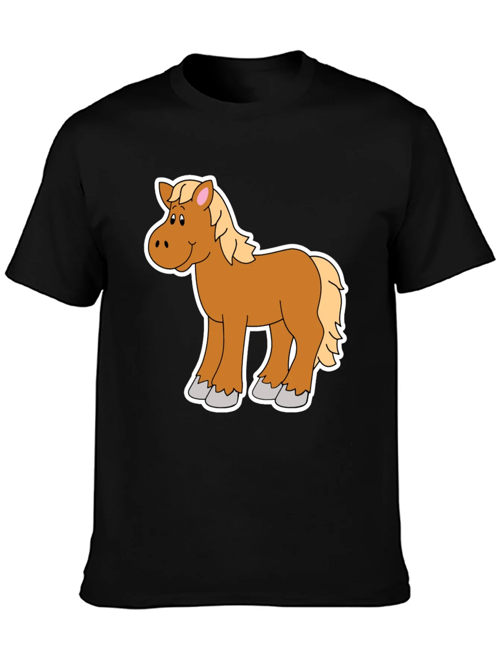 Cartoon Horse Graphic Tee - Black Unisex Shirt product image 3